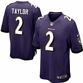Nike Men & Women & Youth Ravens #2 Taylor Purple Team Color Game Jersey,baseball caps,new era cap wholesale,wholesale hats